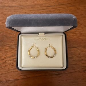 10KT Gold and Silver Hoop Earrings